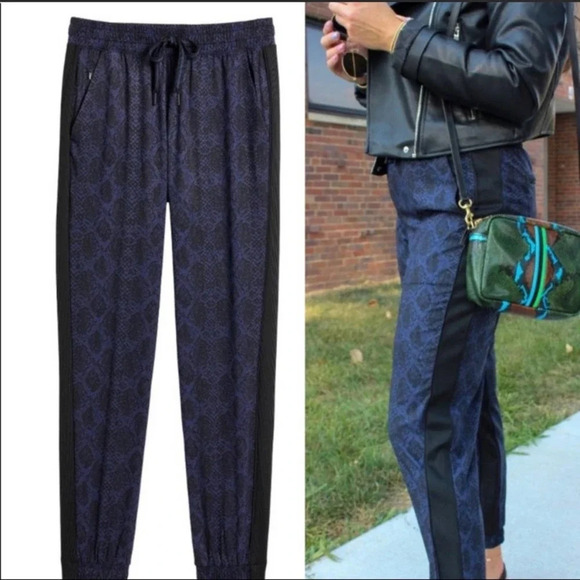 Athleta Brooklyn Jogger Black & Blue Size 4 - Picture 2 of 6